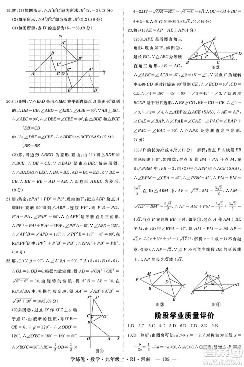 延边大学出版社2023年秋学练优九年级数学上册人教版河南专版答案