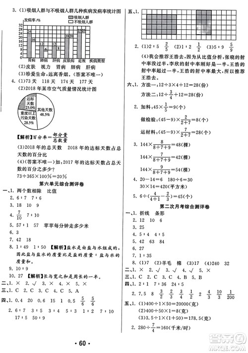 黑龙江美术出版社2023年秋黄冈金榜大考卷期末必刷六年级数学上册北师大版答案