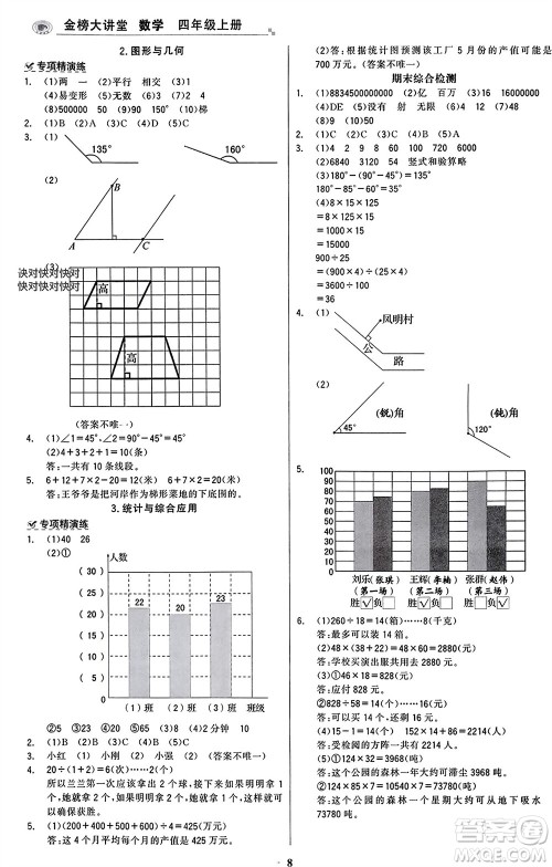 辽宁少年儿童出版社2023年秋世纪金榜金榜大讲堂全彩笔记四年级数学上册通用版参考答案 辽宁少年儿童出版社2023年秋世纪金榜金榜大讲堂全彩笔记四年级数学上册通用版参考答案