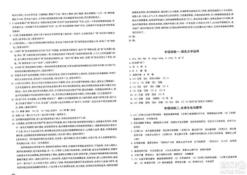 浙江教育出版社2023年秋巩固与提高九年级语文上册通用版答案