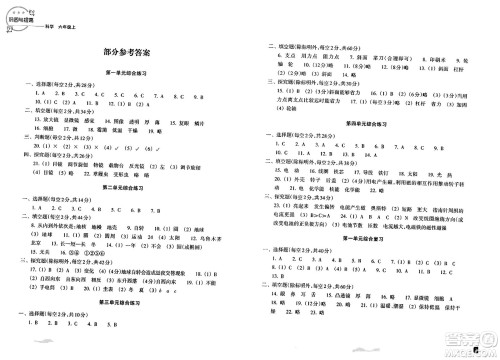 浙江教育出版社2023年秋巩固与提高六年级科学上册通用版答案