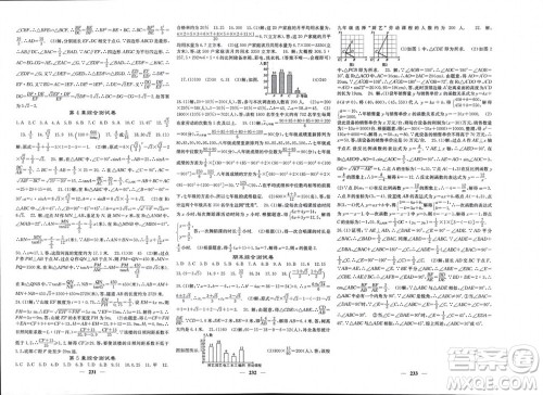 四川大学出版社2023年秋名校课堂内外九年级数学上册湘教版参考答案