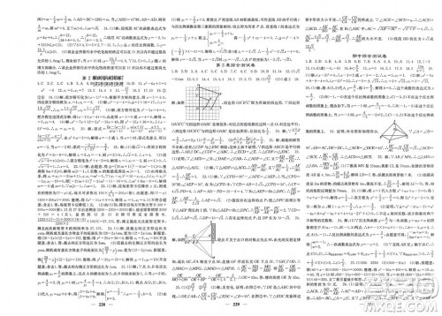 四川大学出版社2023年秋名校课堂内外九年级数学上册湘教版参考答案