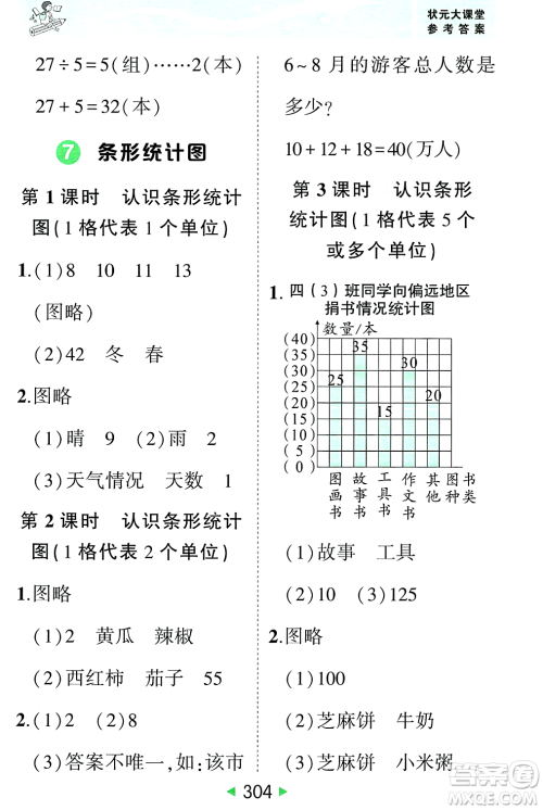 武汉出版社2023年秋状元成才路状元大课堂四年级数学上册人教版答案