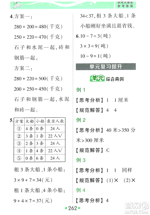 武汉出版社2023年秋状元成才路状元大课堂三年级数学上册人教版答案