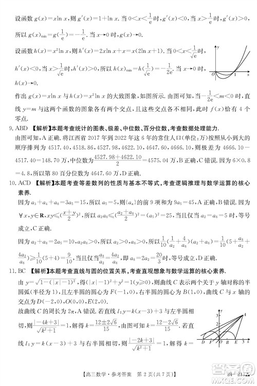 江西三新协同教研共同体2024届高三上学期12月联考数学试卷参考答案