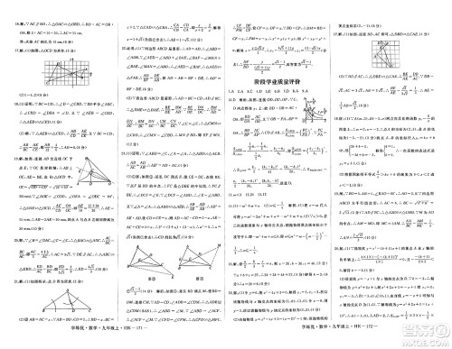 宁夏人民教育出版社2023年秋学练优九年级数学上册沪科版答案