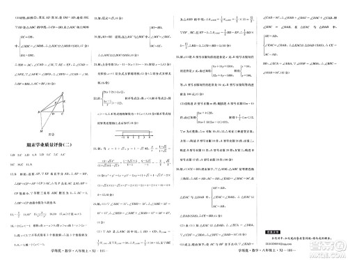 宁夏人民教育出版社2023年秋学练优八年级数学上册湘教版答案 宁夏人民教育出版社2023年秋学练优八年级数学上册湘教版答案
