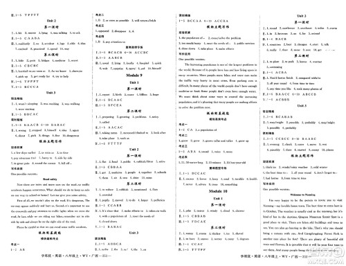 延边大学出版社2023年秋学练优八年级英语上册外研版广西专版答案 延边大学出版社2023年秋学练优八年级英语上册外研版广西专版答案