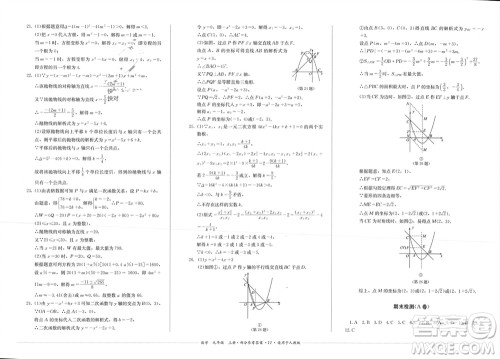 四川教育出版社2023年秋学情点评九年级数学上册人教版参考答案