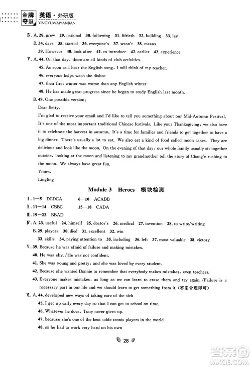 延边大学出版社2023年秋点石成金金牌夺冠九年级英语全一册外研版辽宁专版答案 延边大学出版社2023年秋点石成金金牌夺冠九年级英语全一册外研版辽宁专版答案