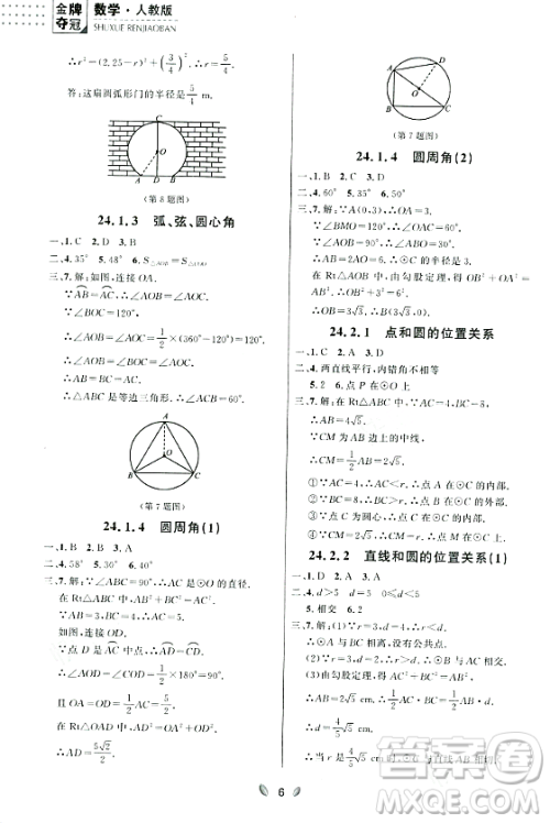 延边大学出版社2023年秋点石成金金牌夺冠九年级数学全一册人教版辽宁专版答案