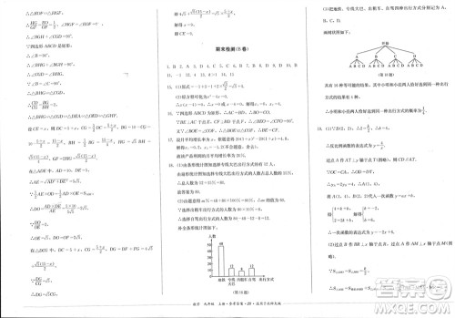 四川教育出版社2023年秋学情点评九年级数学上册北师大版参考答案