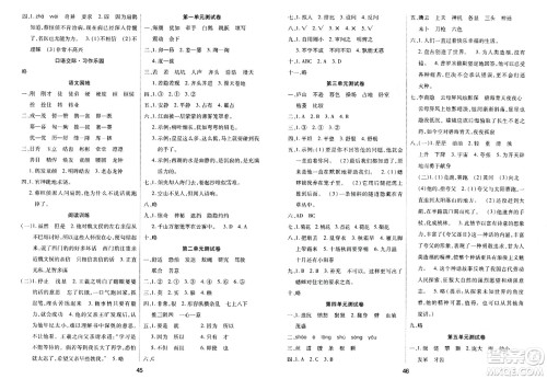 古州古籍出版社2023年秋黄冈课课练四年级语文上册人教版答案 古州古籍出版社2023年秋黄冈课课练四年级语文上册人教版答案
