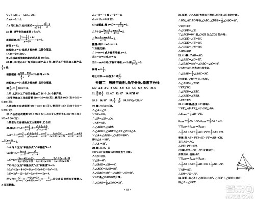 湖南教育出版社2023年秋学科素养与能力提升八年级数学上册湘教版答案