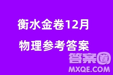 衡水金卷2024届高三上学期12月大联考物理试题参考答案