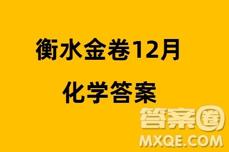 衡水金卷2024届高三上学期12月大联考化学试题参考答案