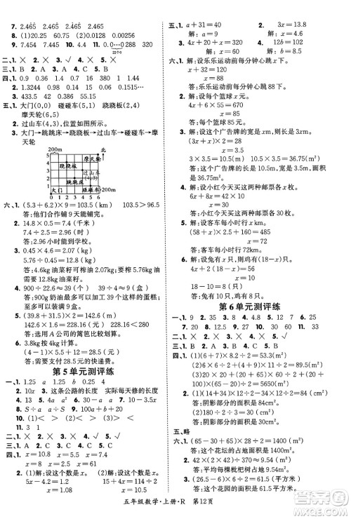 吉林教育出版社2023年秋启航新课堂五年级数学上册人教版答案