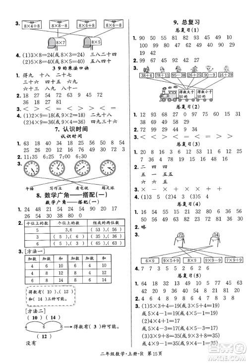 吉林教育出版社2023年秋启航新课堂二年级数学上册人教版答案