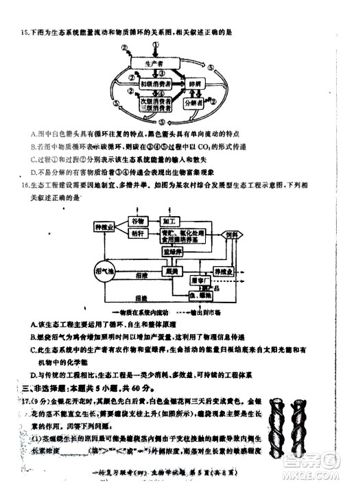 百师联盟2024届高三上学期一轮复习联考四江西卷生物参考答案