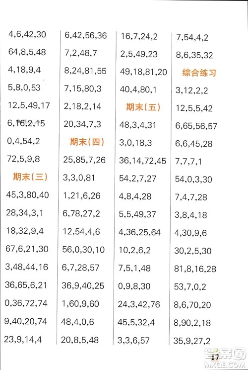 辽宁教育出版社2023年秋小学学霸单元期末标准卷二年级数学上册青岛版参考答案