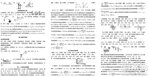 新疆青少年出版社2023年秋原创新课堂八年级物理上册沪科版参考答案