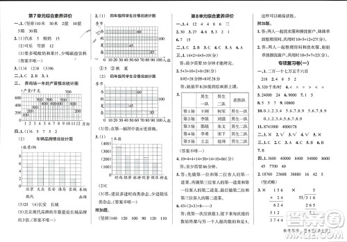 陕西师范大学出版总社有限公司2023年秋小学学霸单元期末标准卷四年级数学上册人教版参考答案 陕西师范大学出版总社有限公司2023年秋小学学霸单元期末标准卷四年级数学上册人教版参考答案