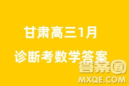 甘肃省2024届高三上学期1月高考诊断考试数学参考答案