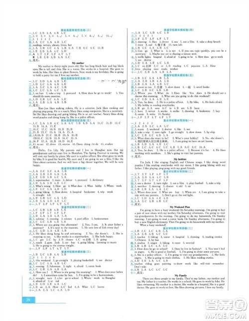 合肥工业大学出版社2023年秋期末冲刺100分金卷六年级英语上册人教版参考答案 合肥工业大学出版社2023年秋期末冲刺100分金卷六年级英语上册人教版参考答案