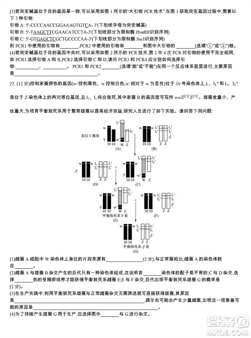 江苏省2023-2024学年高三上学期期末迎考卷生物参考答案