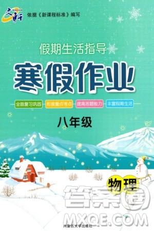 内蒙古大学出版社2024文轩假期生活指导寒假作业八年级物理课标版参考答案