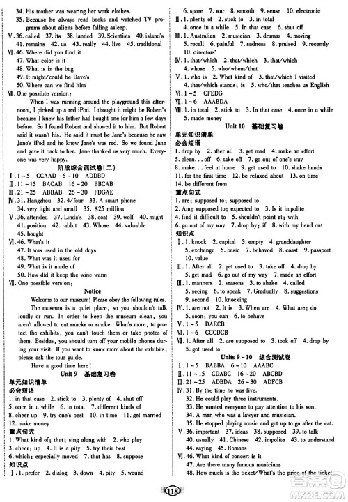 天津科学技术出版社2023年秋培优夺冠金卷九年级英语上册人教版答案 天津科学技术出版社2023年秋培优夺冠金卷九年级英语上册人教版答案