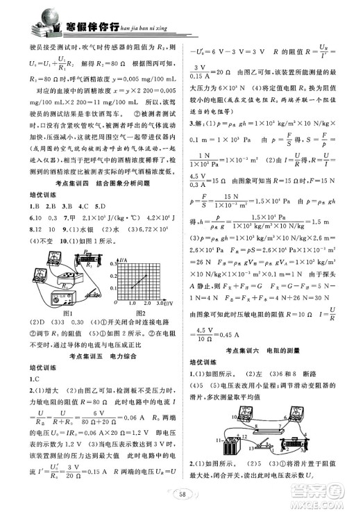 合肥工业大学出版社2024假期伴你行寒假复习计划九年级物理人教版答案 合肥工业大学出版社2024假期伴你行寒假复习计划九年级物理人教版答案