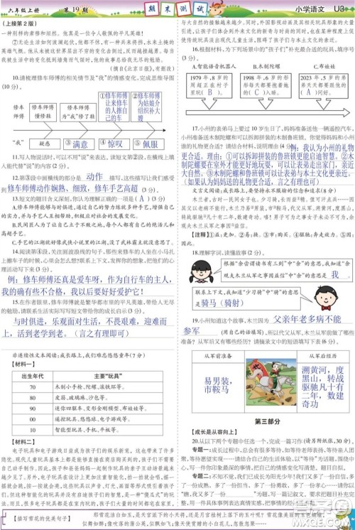 2023年秋少年智力开发报六年级语文上册人教版第17-20期答案 2023年秋少年智力开发报六年级语文上册人教版第17-20期答案