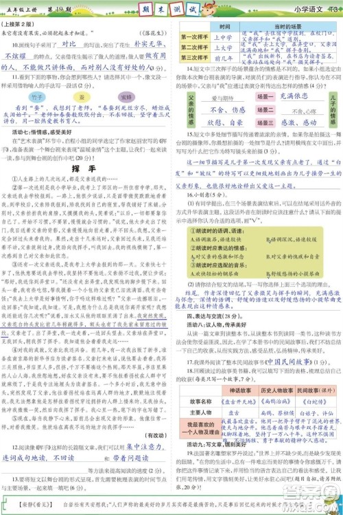 2023年秋少年智力开发报五年级语文上册人教版第17-20期答案