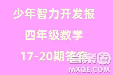 2023年秋少年智力开发报四年级数学上册人教版第17-20期答案