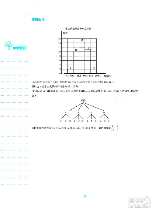 安徽教育出版社2024寒假生活九年级数学人教版答案