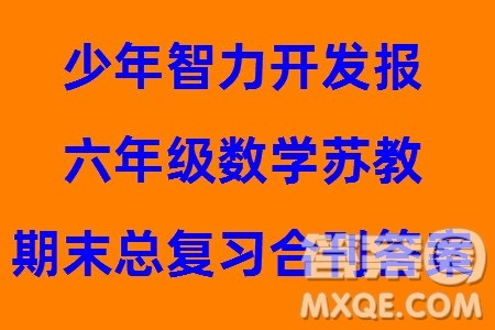 2023年秋少年智力开发报六年级数学上册苏教版期末总复习合刊参考答案 2023年秋少年智力开发报六年级数学上册苏教版期末总复习合刊参考答案