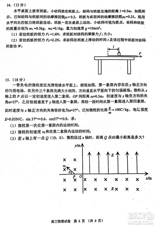 2024年大连市高三上学期1月份双基测试物理参考答案 2024年大连市高三上学期1月份双基测试物理参考答案