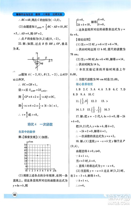 陕西师范大学出版总社有限公司2024寒假作业与生活八年级数学北师大版参考答案
