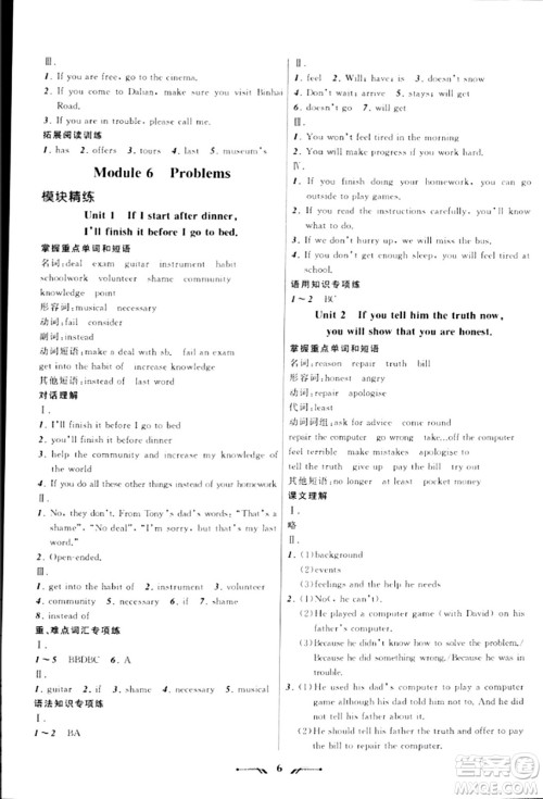 辽宁师范大学出版社2023年秋新课程新教材导航学英语九年级英语上册外研版答案