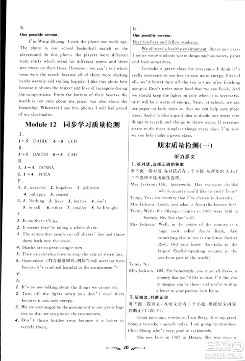 辽宁师范大学出版社2023年秋新课程新教材导航学英语九年级英语上册外研版答案