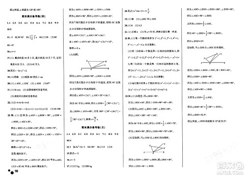 安徽大学出版社2024假期总动员寒假必刷题七年级数学人教版答案