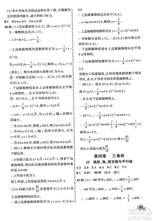 安徽大学出版社2024假期总动员寒假必刷题九年级数学课标版答案