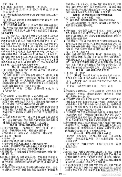 安徽大学出版社2024假期总动员寒假必刷题九年级语文部编版答案 安徽大学出版社2024假期总动员寒假必刷题九年级语文部编版答案