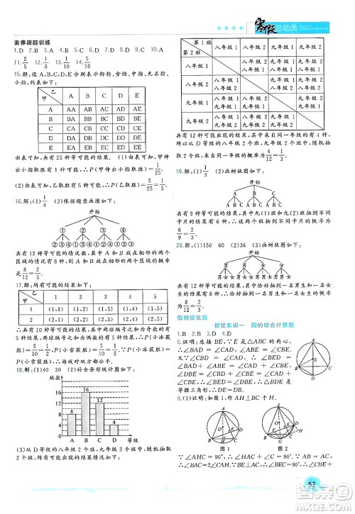 合肥工业大学出版社2024寒假总动员九年级数学人教版答案
