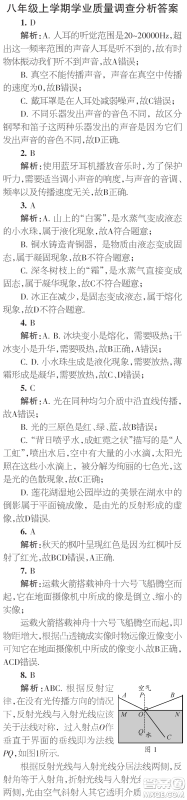 时代学习报初中版2023年秋八年级物理上册增刊参考答案 时代学习报初中版2023年秋八年级物理上册增刊参考答案