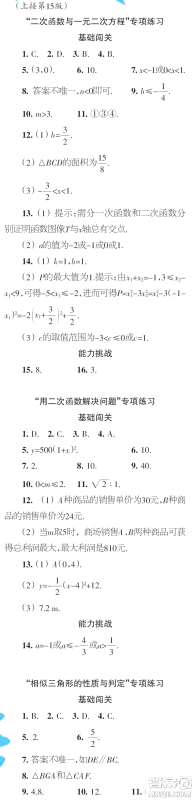 时代学习报数学周刊2023年秋九年级上册寒假特刊1-4期参考答案