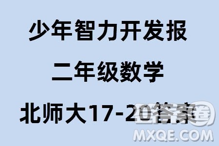 2023年秋少年智力开发报二年级数学上册北师大版第17-20期答案