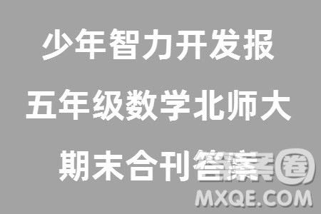 2023年秋少年智力开发报五年级数学上册北师大版期末总复习合刊参考答案